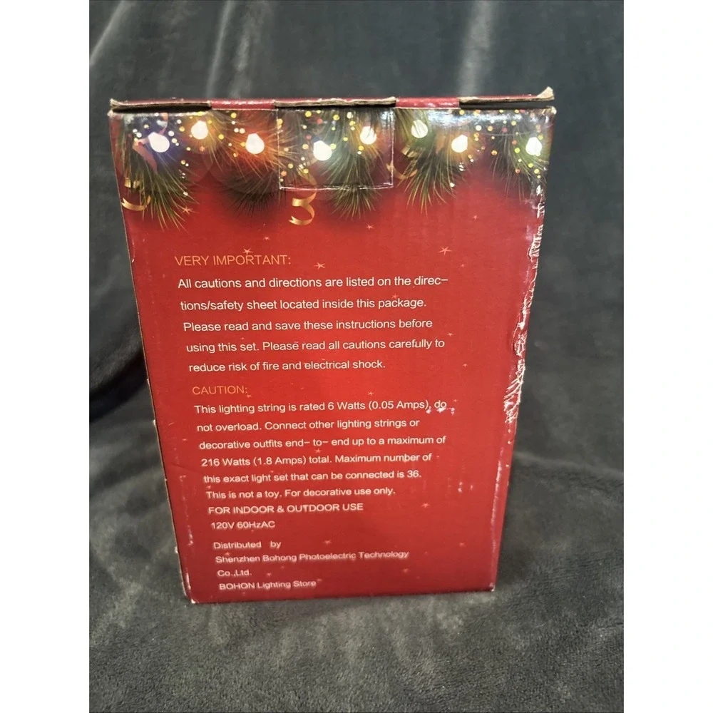 BOHON Christmas Lights Outdoor 24FT 70 LED G15 Multi Color Globe Christmas St...